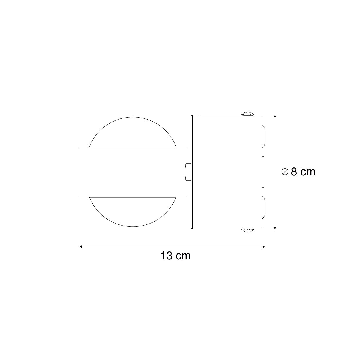 Design wandlamp wit incl. LED IP44 - Lens