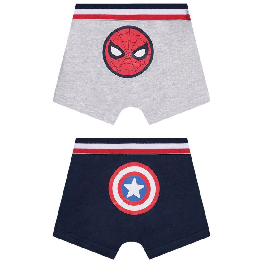 Lot de 2 boxers fantaisie Marvel pour garçon - Bleu marine
