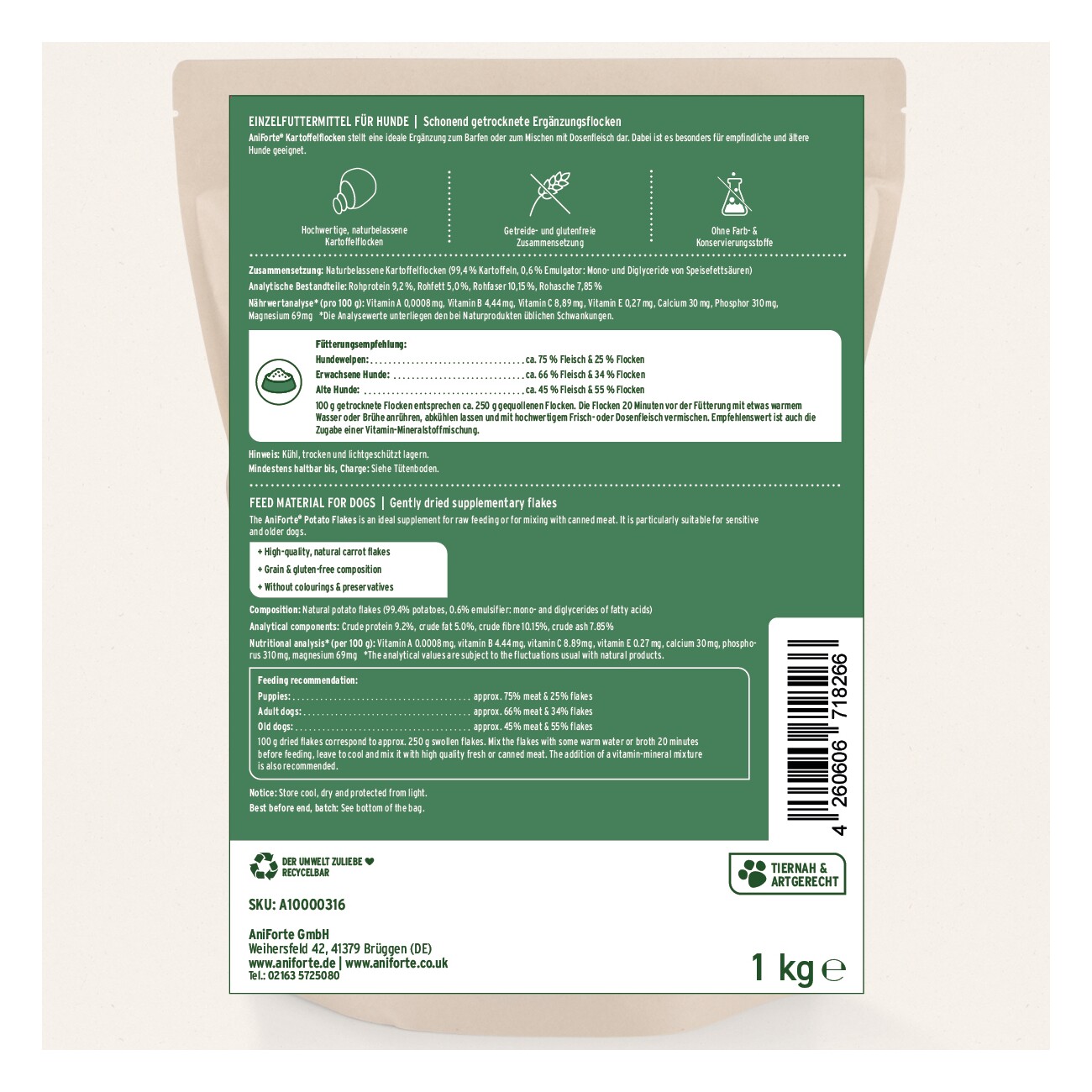 AniForte BARF-Line Kartoffelflocken 1kg