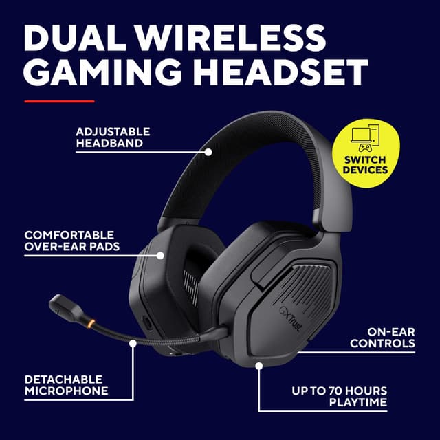 Trust GXT493 Carus trådløst gaming headset