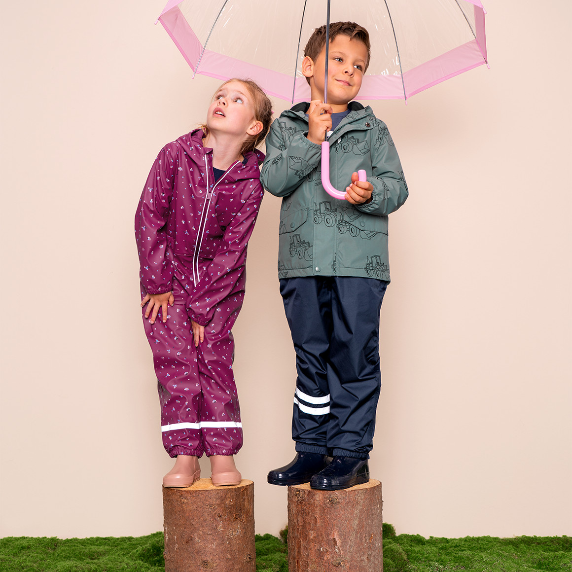 Topolino Kinder Regenhose mit verstellbaren Trägern dunkelblau