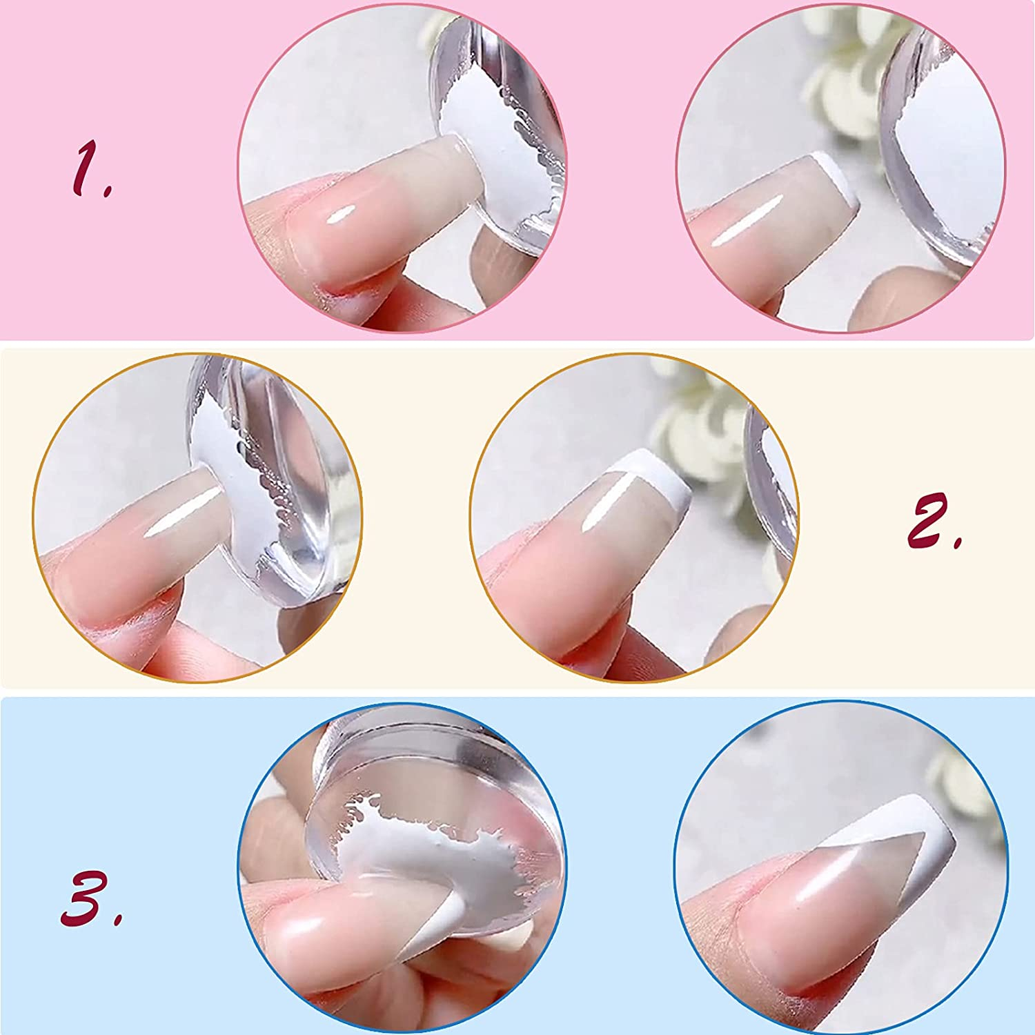 Silikon Nagelstempel Nail Art Nageldesign Stamping DIY French Nails Maniküre - Transparent