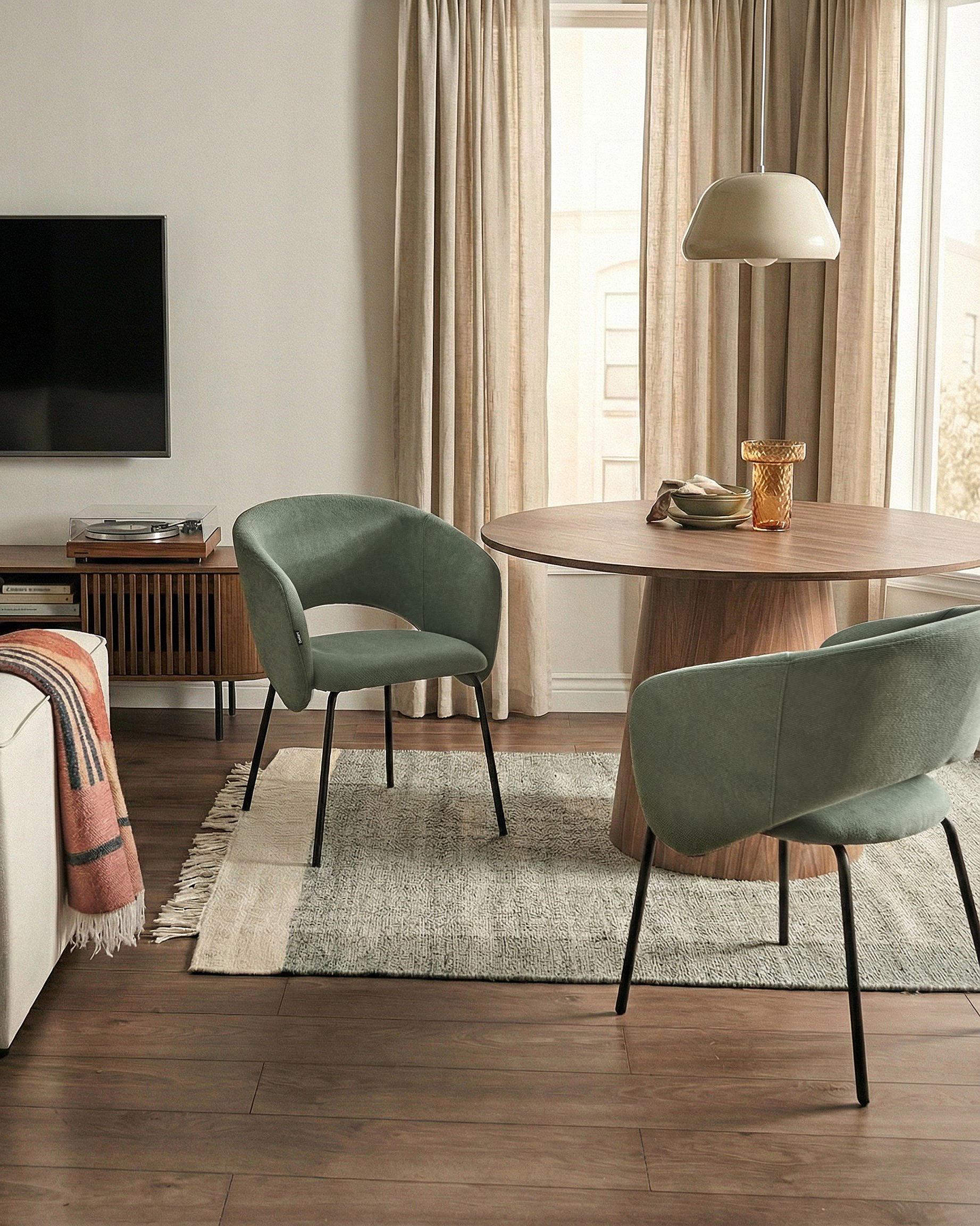 Set van 2 eetkamerstoelen BLAKELY Stof Lichtgroen