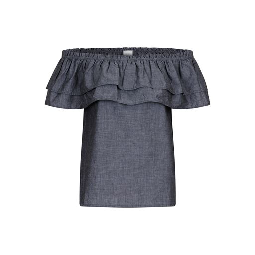 Neo Noir Austin Chambray Top, Sort, 36