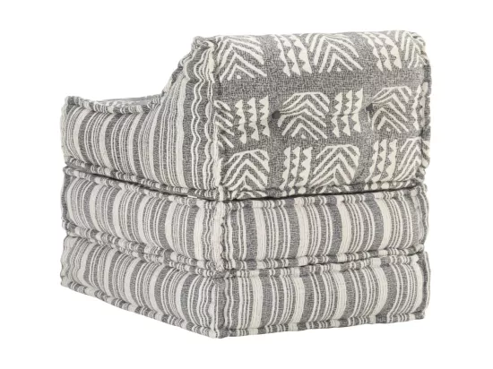 Pouf modulaire Gris rayé Tissu