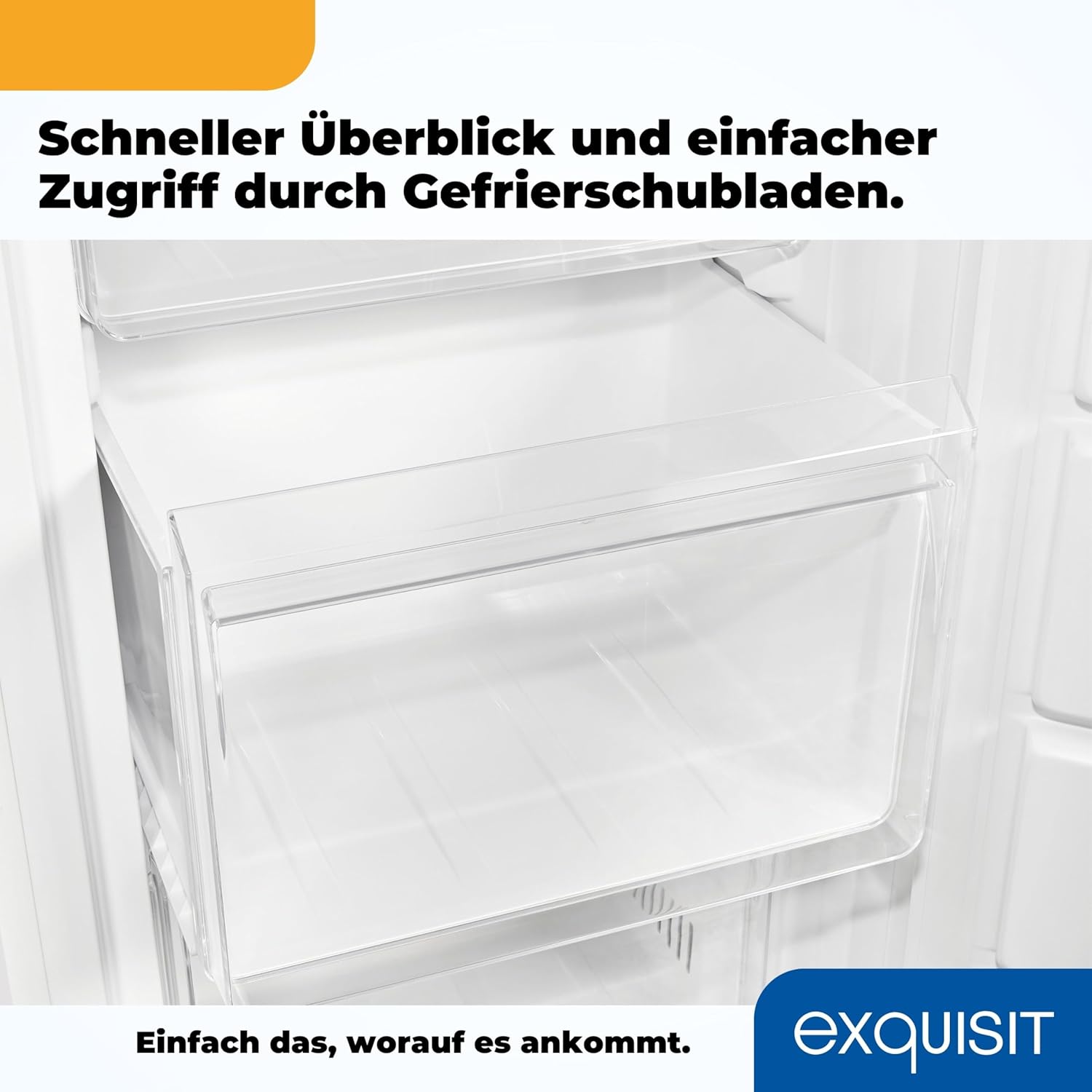 Exquisit Gefrierschrank GS231-NF-H-040D weiss | 161 Liter Nutzinhalt| Tiefkühlschrank | NoFrost | Tiefkühler elektronisch | Weiß