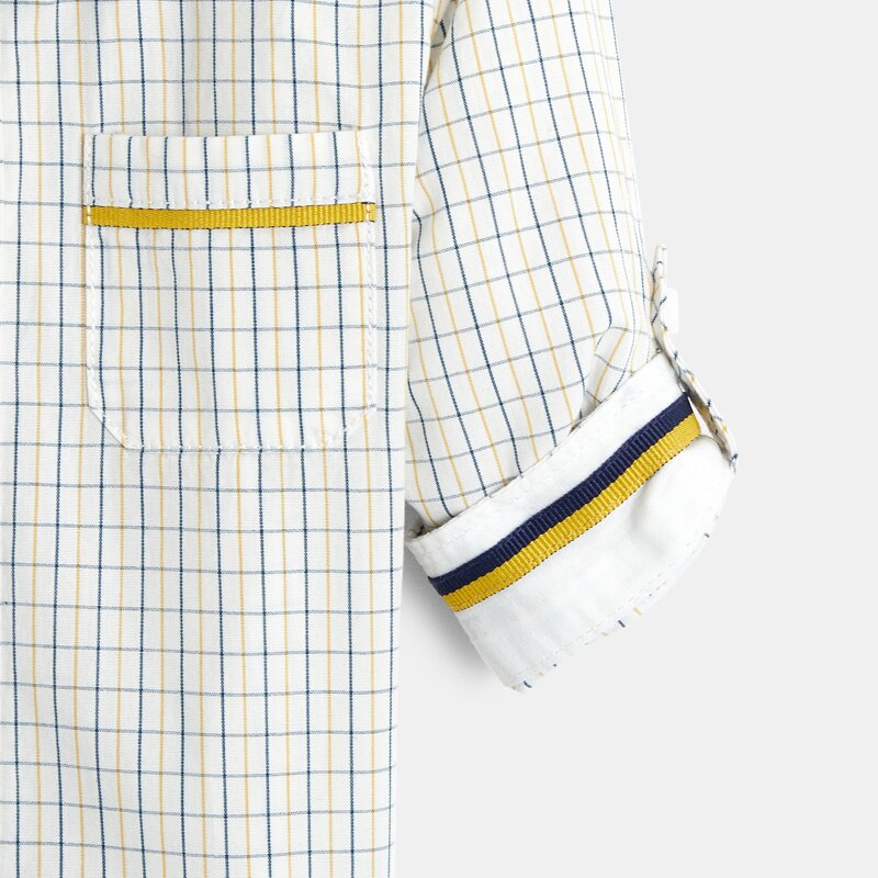 Chemise à carreaux et nœud papillon jaune bébé garçon Jaune