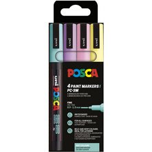 Marqueur à pigment PC-3M, étui de 4, couleurs douces