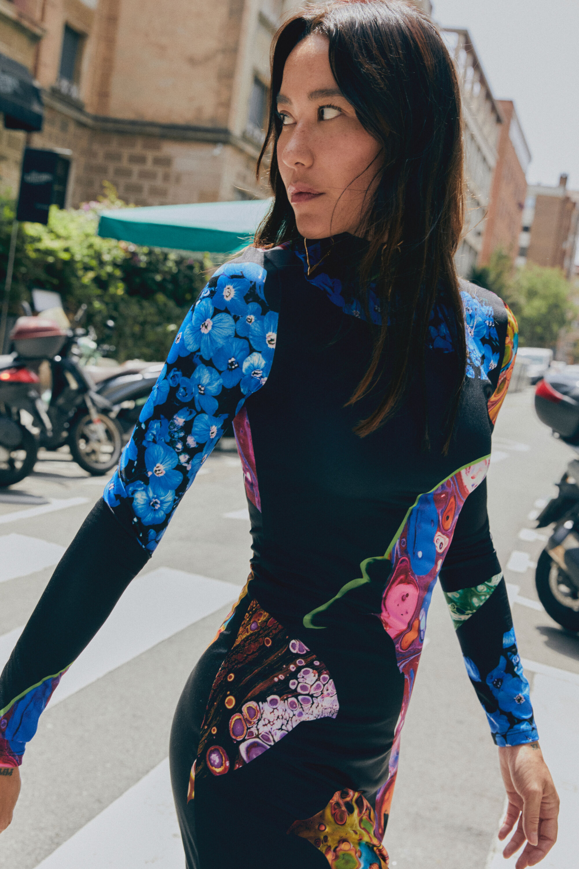 Robe midi ajustée minéral
