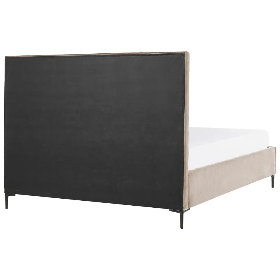 SEZANNE - Bed met opbergruimte - Taupe - 180 x 200 cm - Fluweel