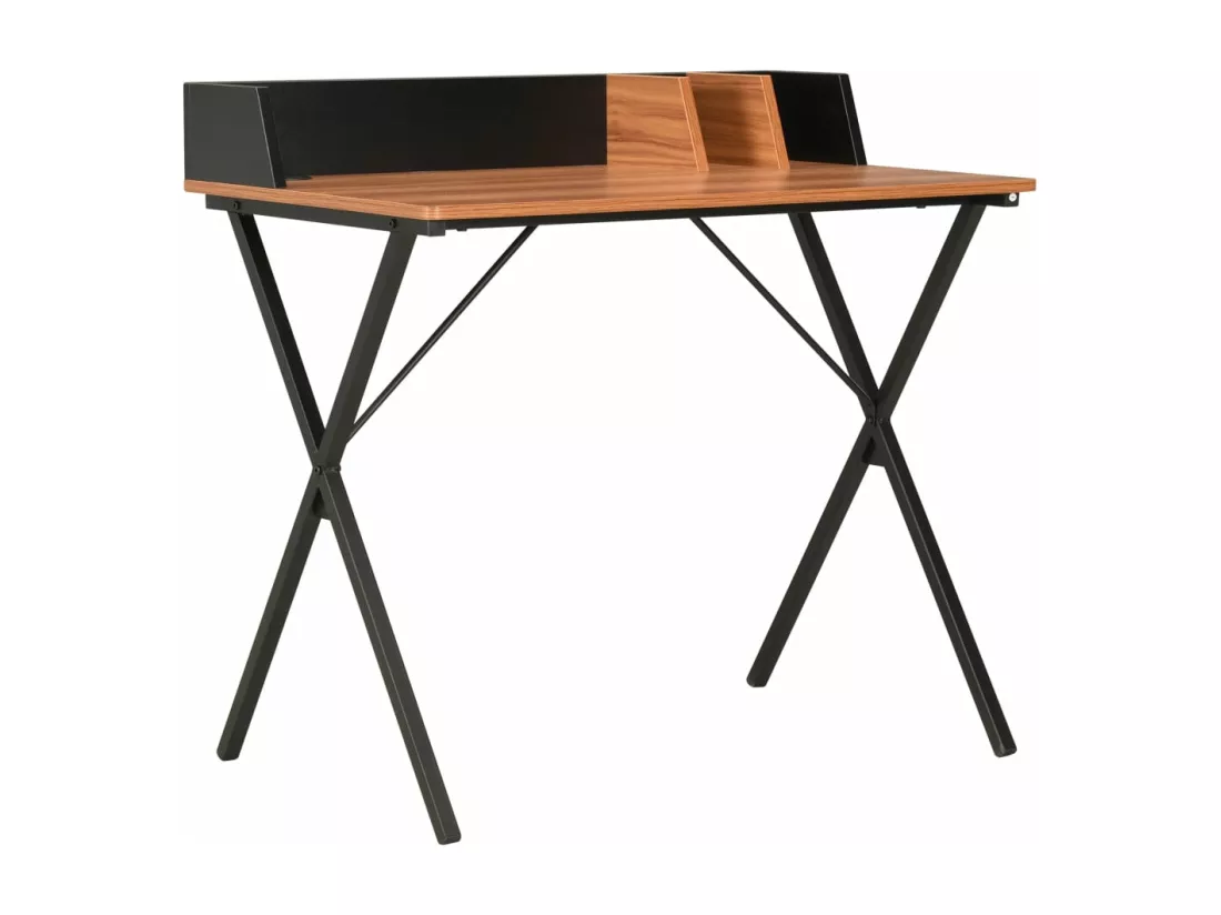Bureau Noir et marron 80x50x84 cm