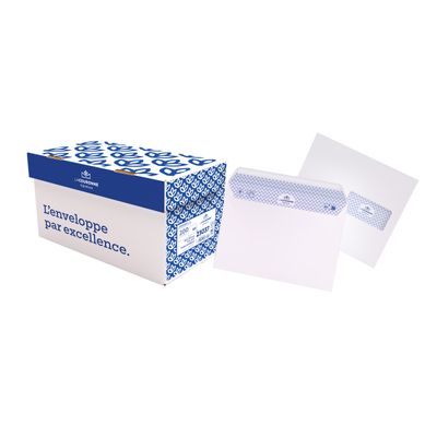 La Couronne - 200 Enveloppes C5 162 x 229 mm - 90 gr - fenêtre 45x100 mm - blanc - bande auto-adhésive - Ouverture facile