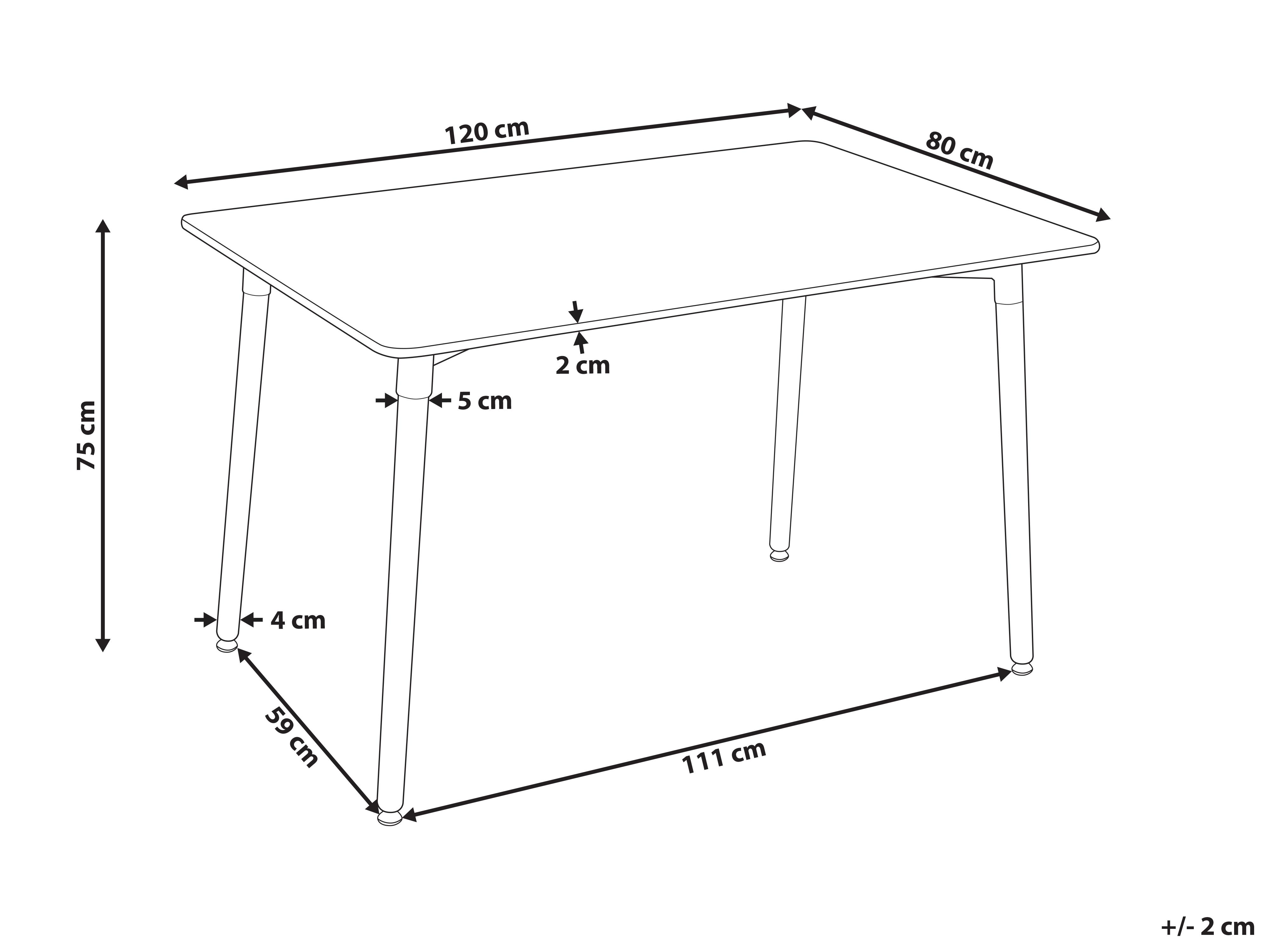 Eettafel NEWBERRY Wit 80 cm 120 cm