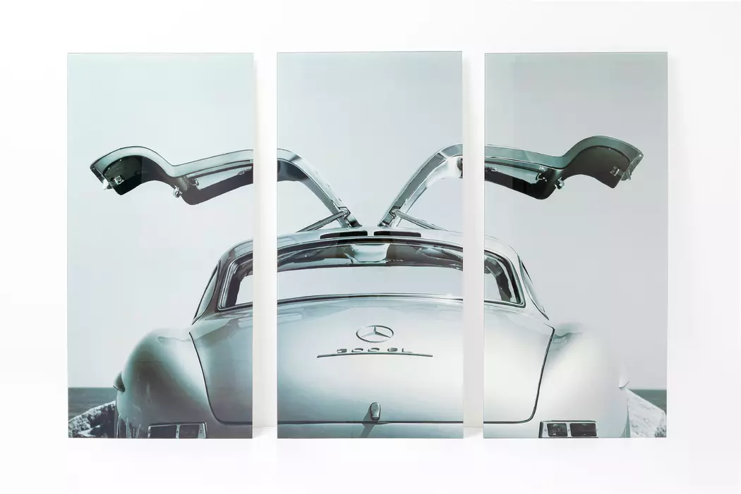 Glasbild 240 x 160 cm Triptychon Oldtimer 51522
