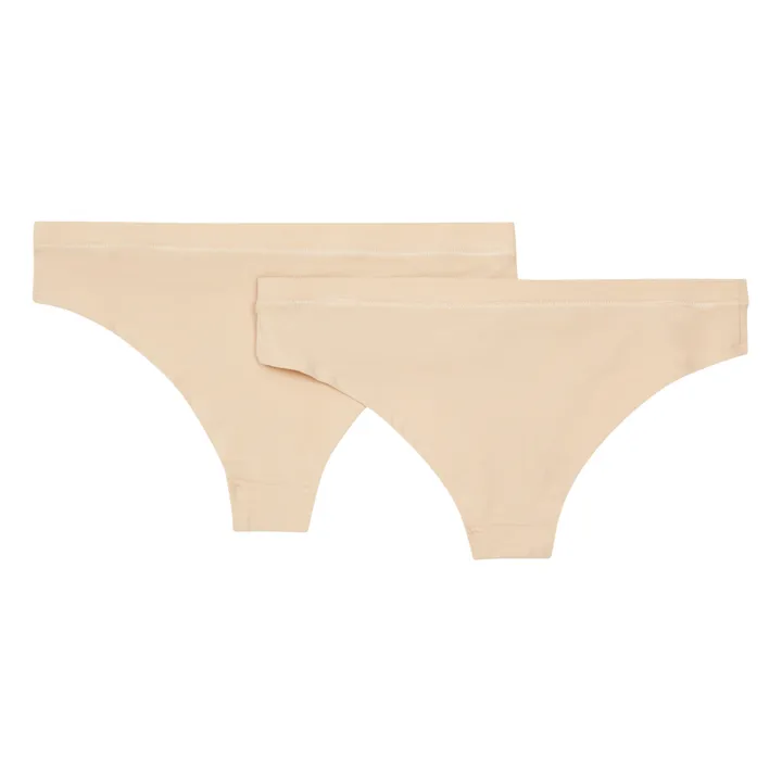 Organic Basics Lot de 2 Culottes Coton Bio Hipster | Beige Nude