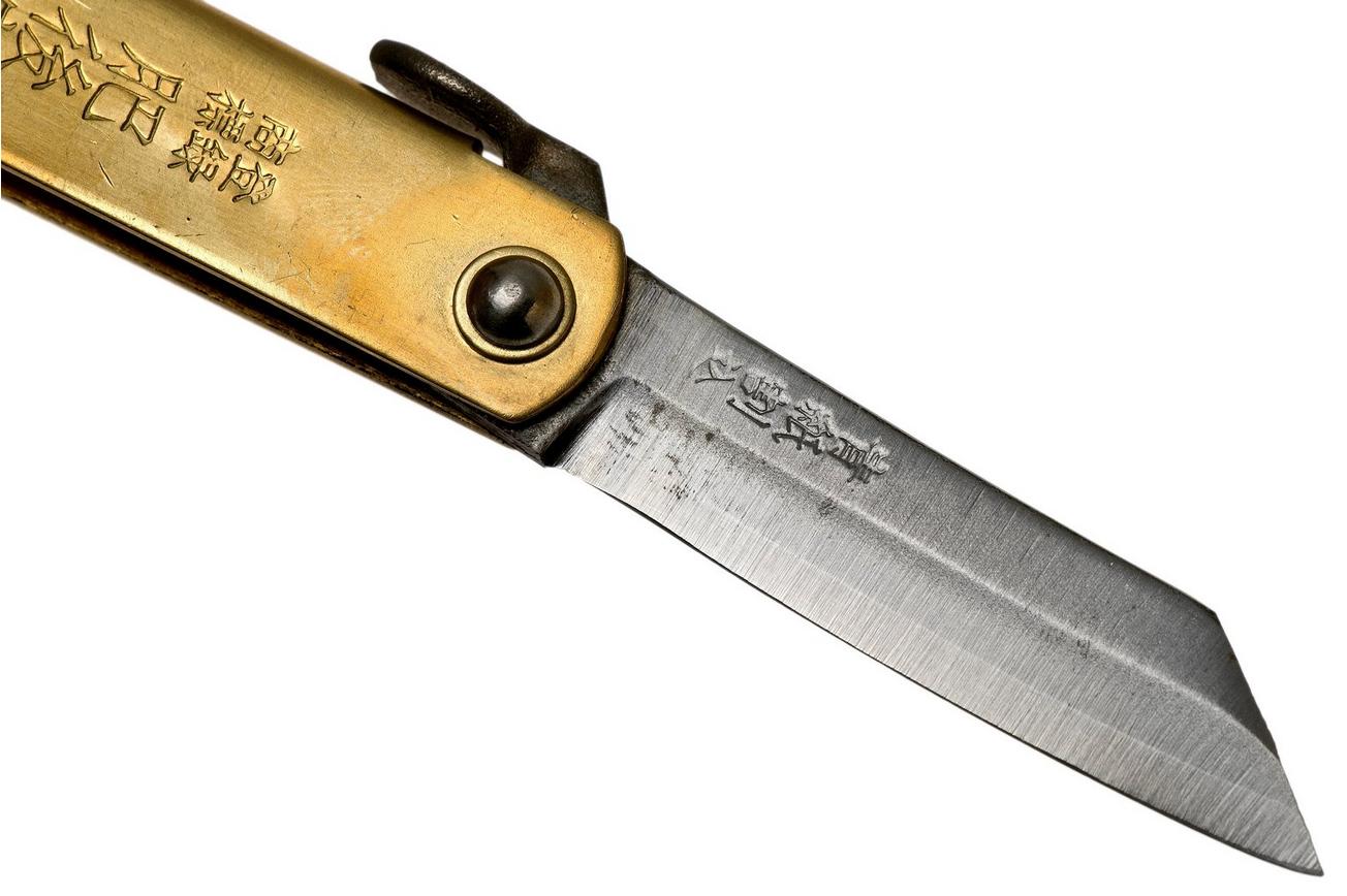 Higonokami zakmes 5 cm HIGO75BS, SK-koolstofstaal, messing