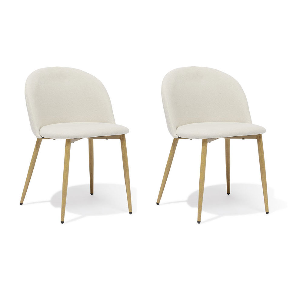 Chaise Gaëlle Blanc crème L.58 x P.54 x H.75 cm - Lot de 2