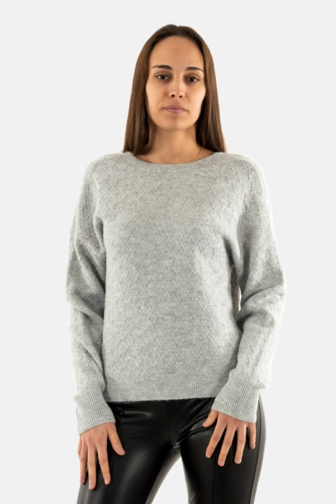 Pull hiver morgan 242-mechaz gris chiné clair