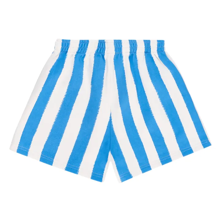 Maison Mangostan Short Molleton Rayure Coton Bio | Bleu