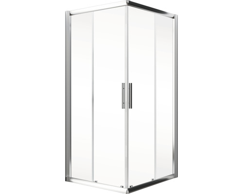 Hoekinstap met schuifdeur Schulte Kristall/Trend 80x80 cm helder glasprofiel kleur chroom