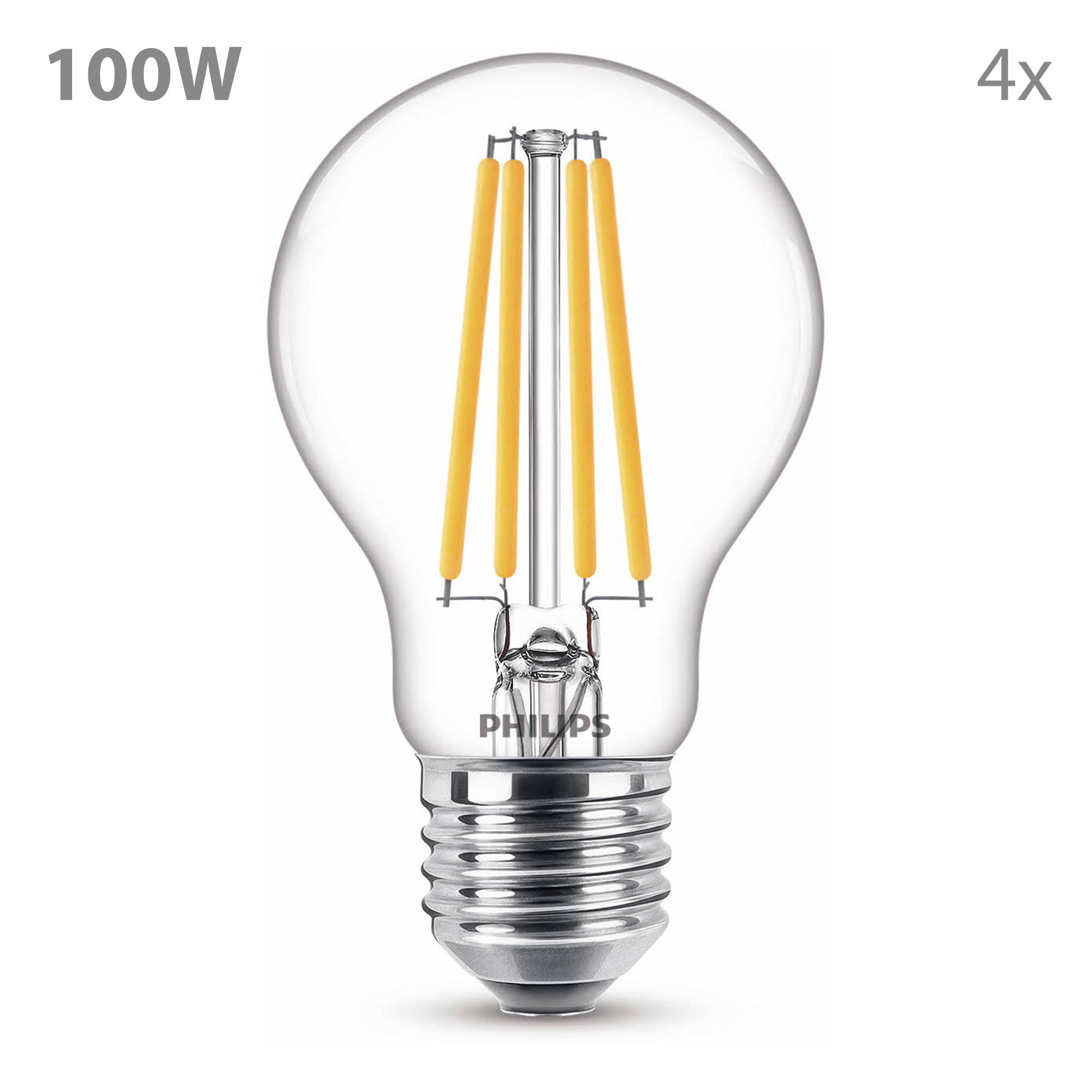 Philips Voordeelverpakking E27 - LED Standaardlamp - Set van 4 Stuks