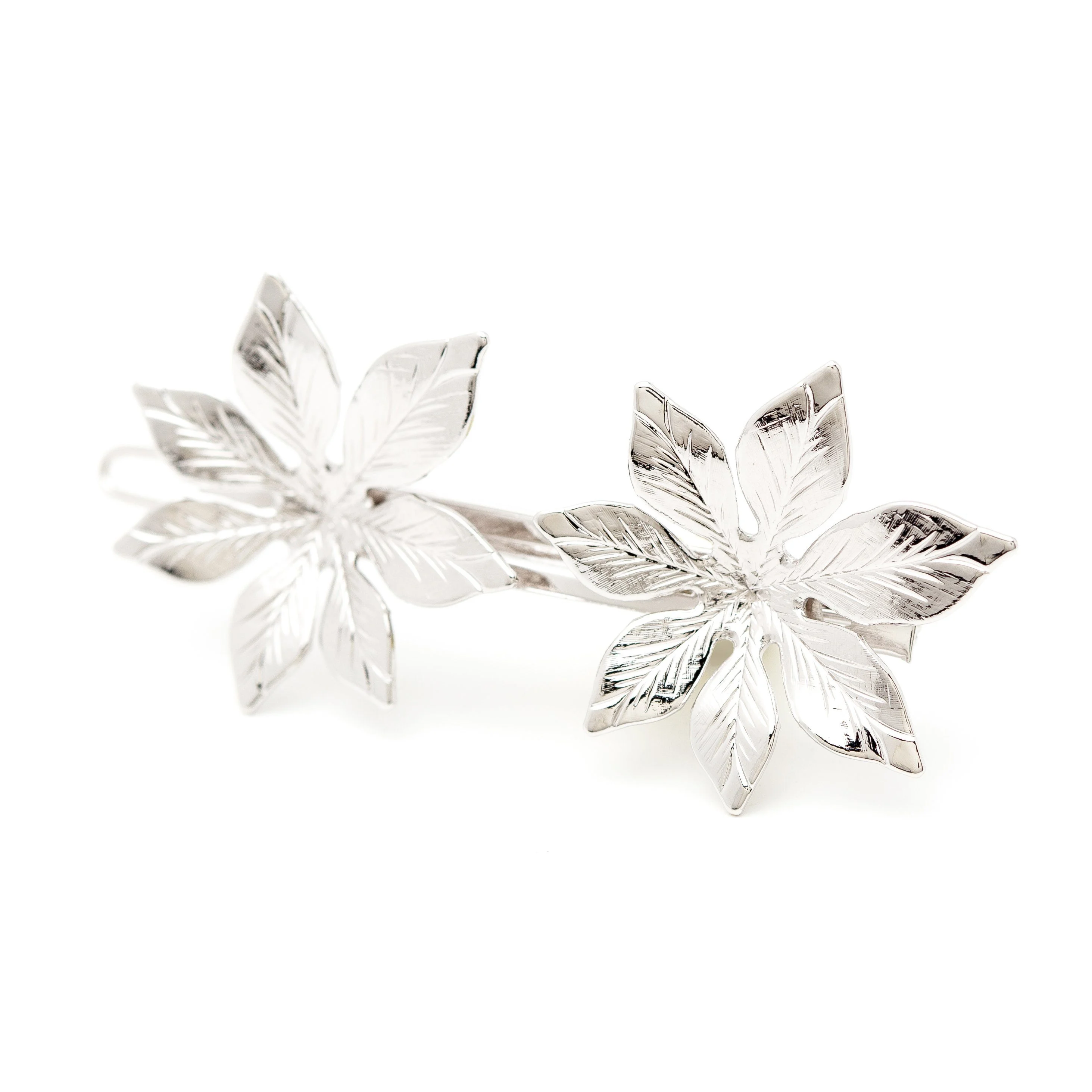 CHLORIS - Barrette fleurs plaqué argent | Argent