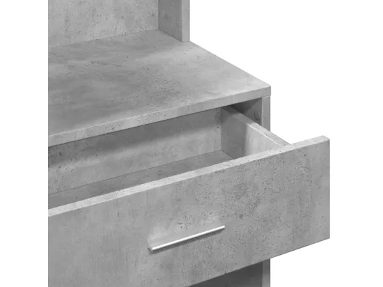 Coiffeuse avec armoire gris béton 80x35x132 cm