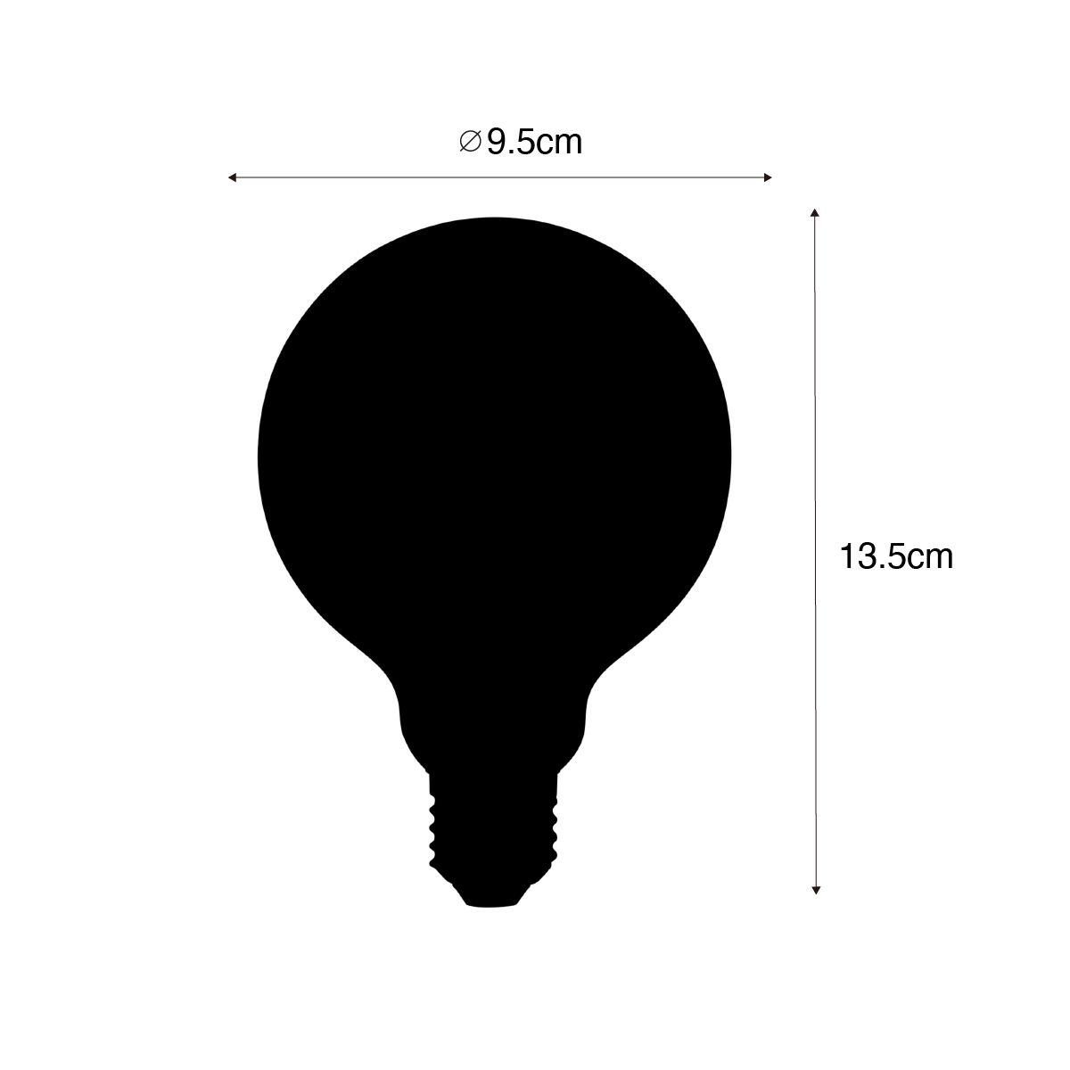 Set van 5 E27 dimbare LED lamp G95 mat 4W 430 lm 2200-4000K