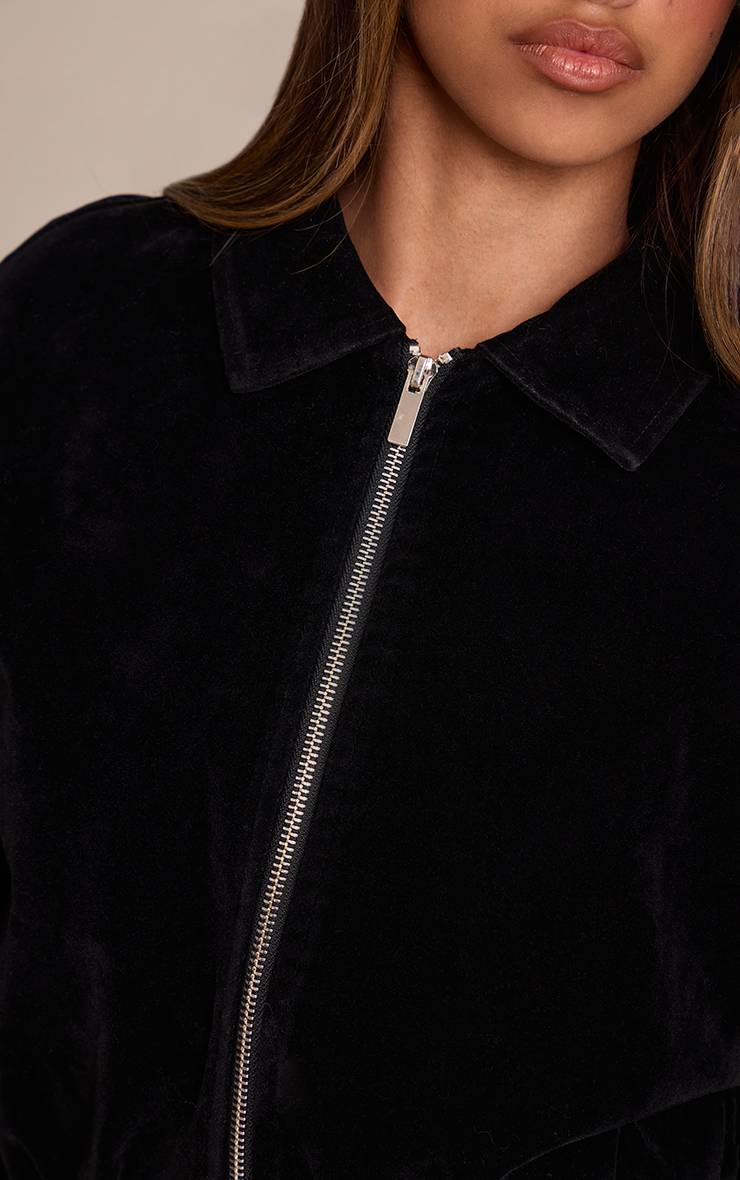 Noir Veste En Synthétique À Manches Ballon Petite