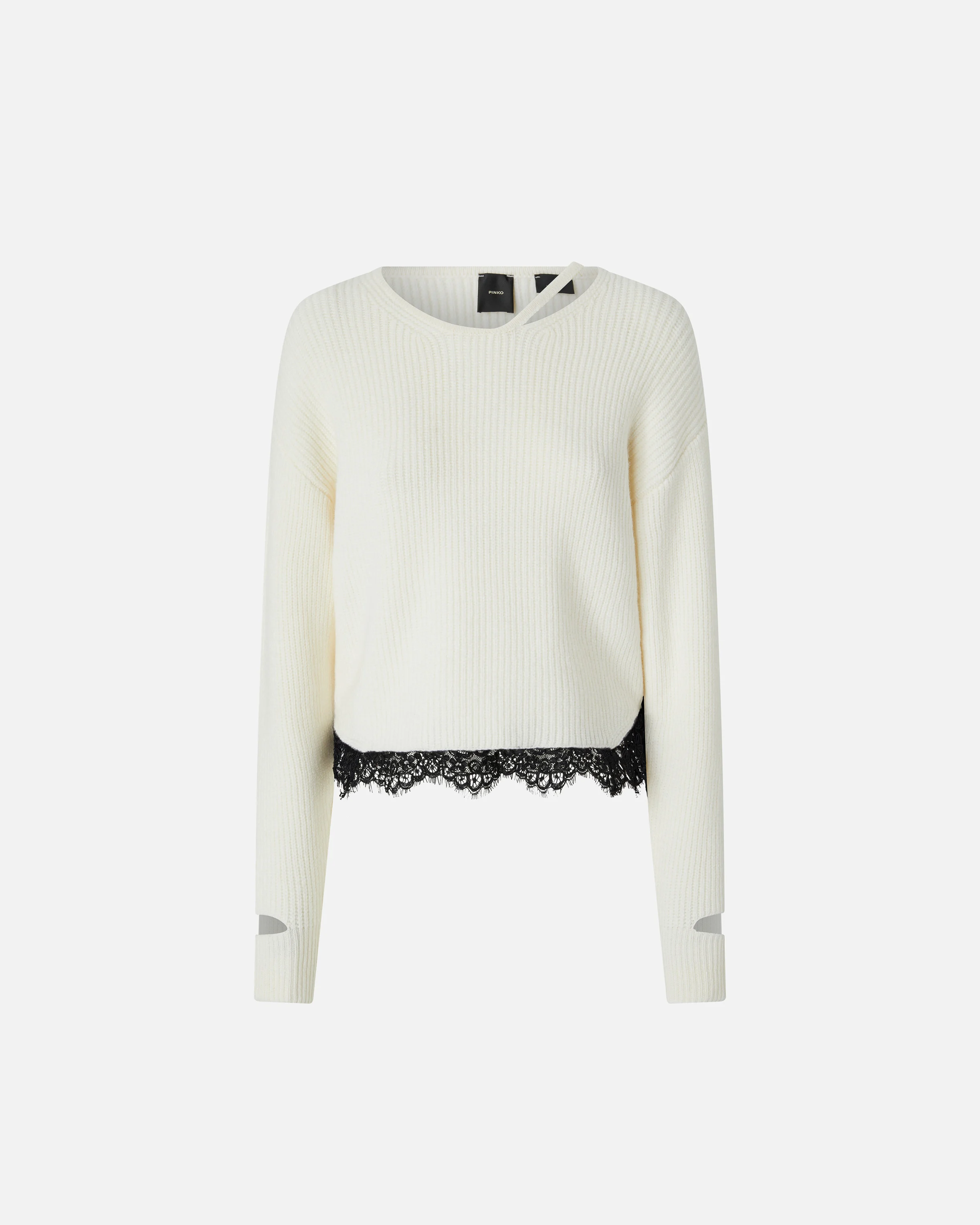 Pull en côtes avec base | Blanc