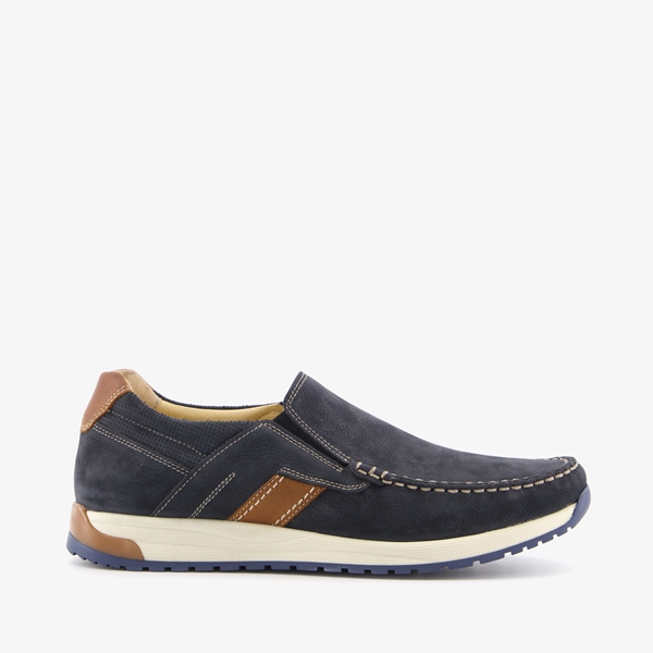 Van Beers leren heren instappers blauw
