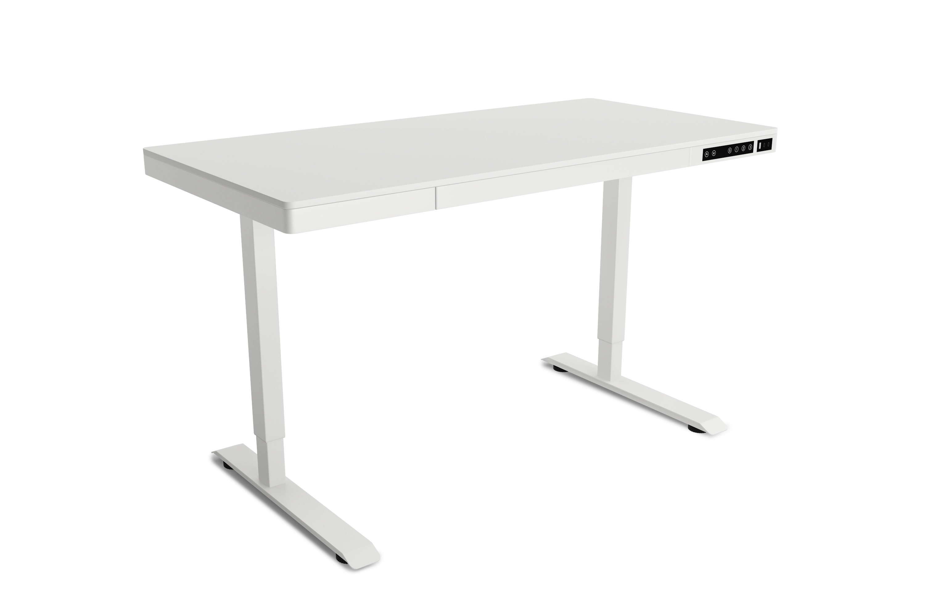 Stehpult elektrisch mit Schublade weiss 120 x 60 cm