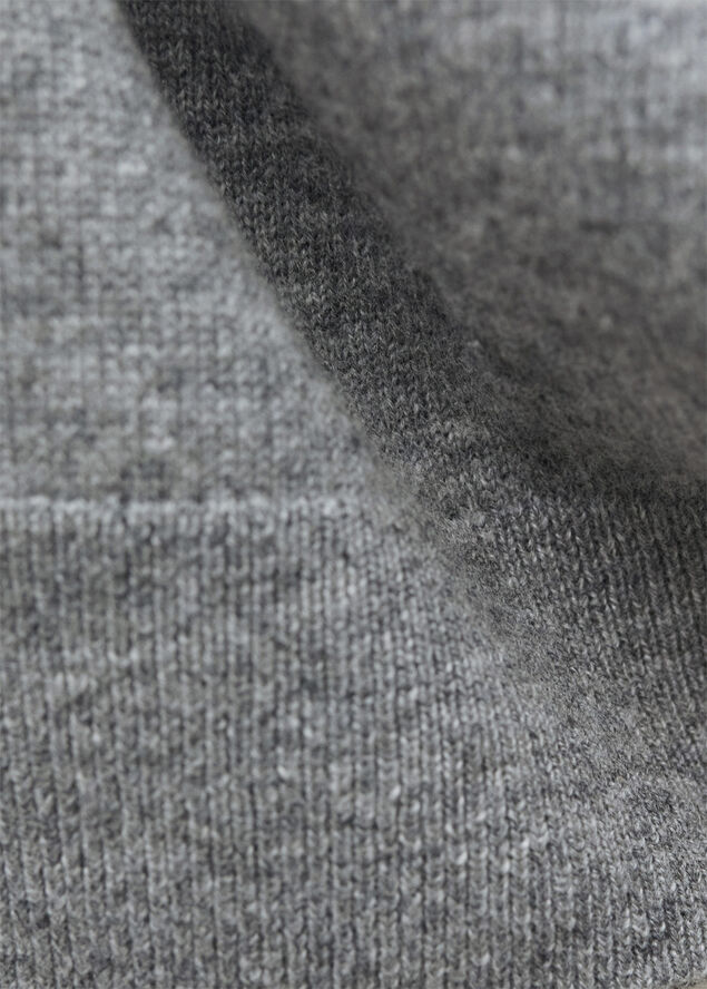 MANGO 100% wool jumper short sleeve Medium grey