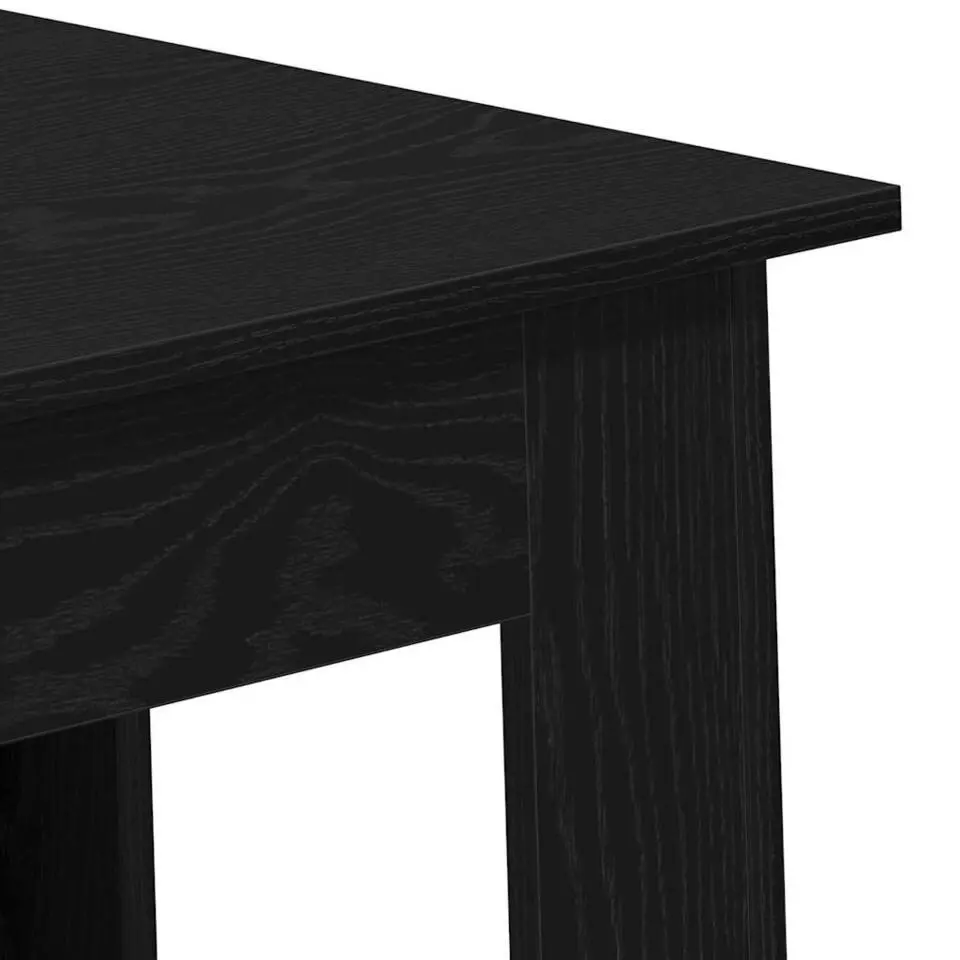 vidaXL - Bartafel met schappen - Zwart eiken - Bewerkt hout - 102x50 cm