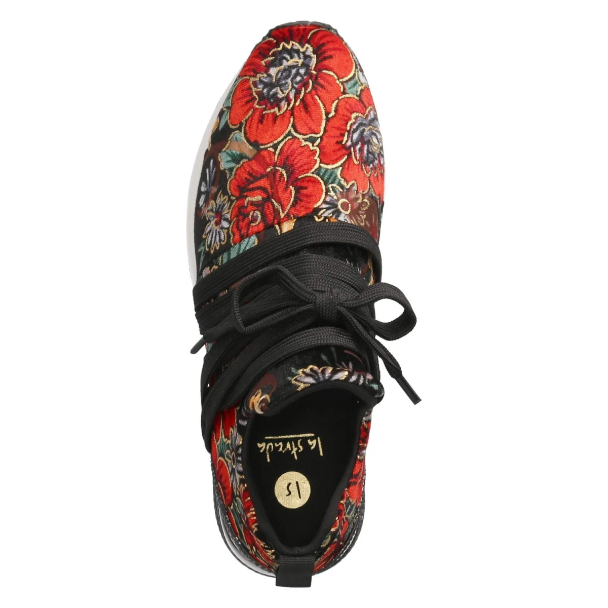 La StradaLow Sneaker - Velvet Black / Red Flower