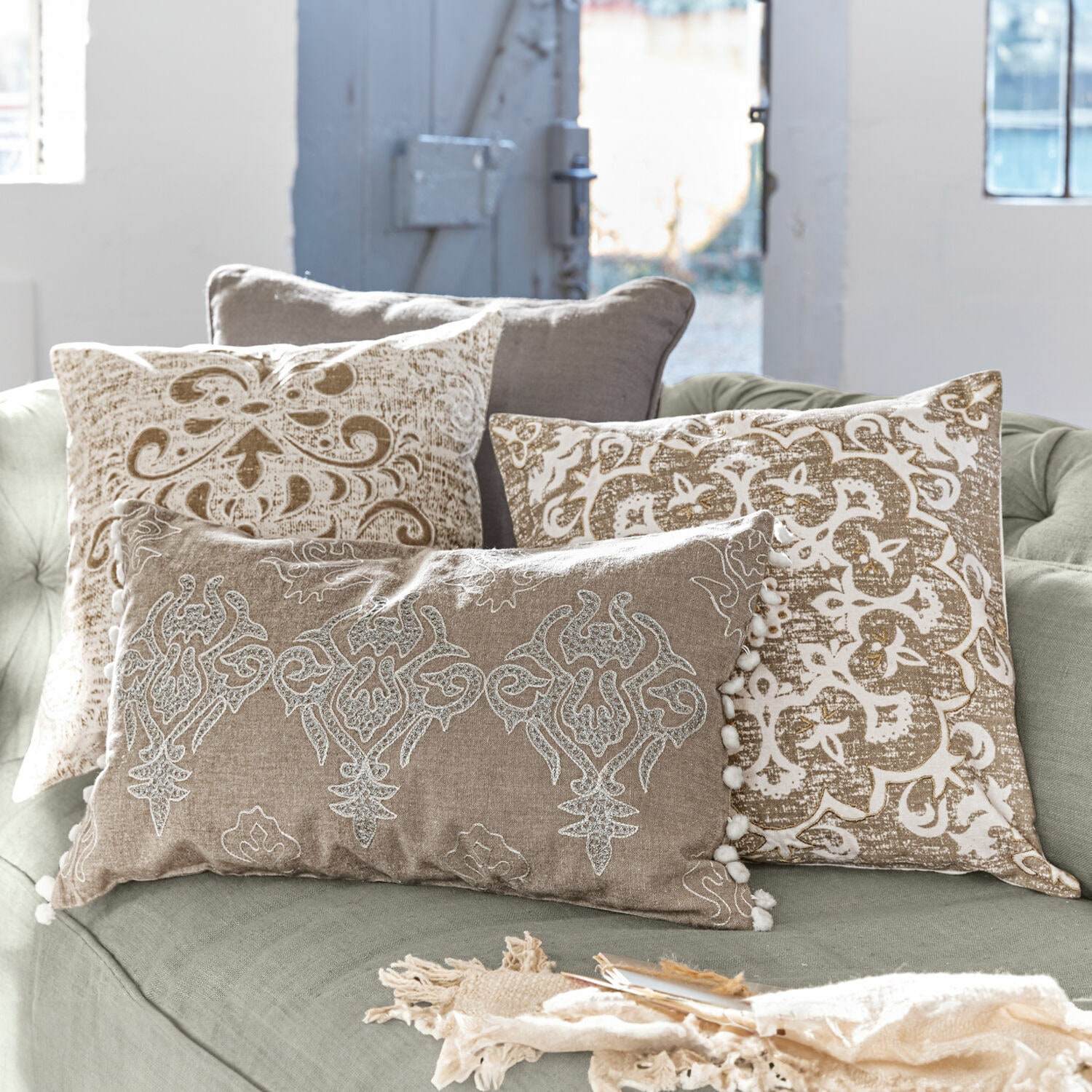 Kissenhülle 3er Set Emelin creme