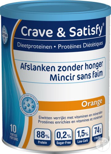 Crave & Satisfy Protéines Diététiques Orange Poudre Pot 200g