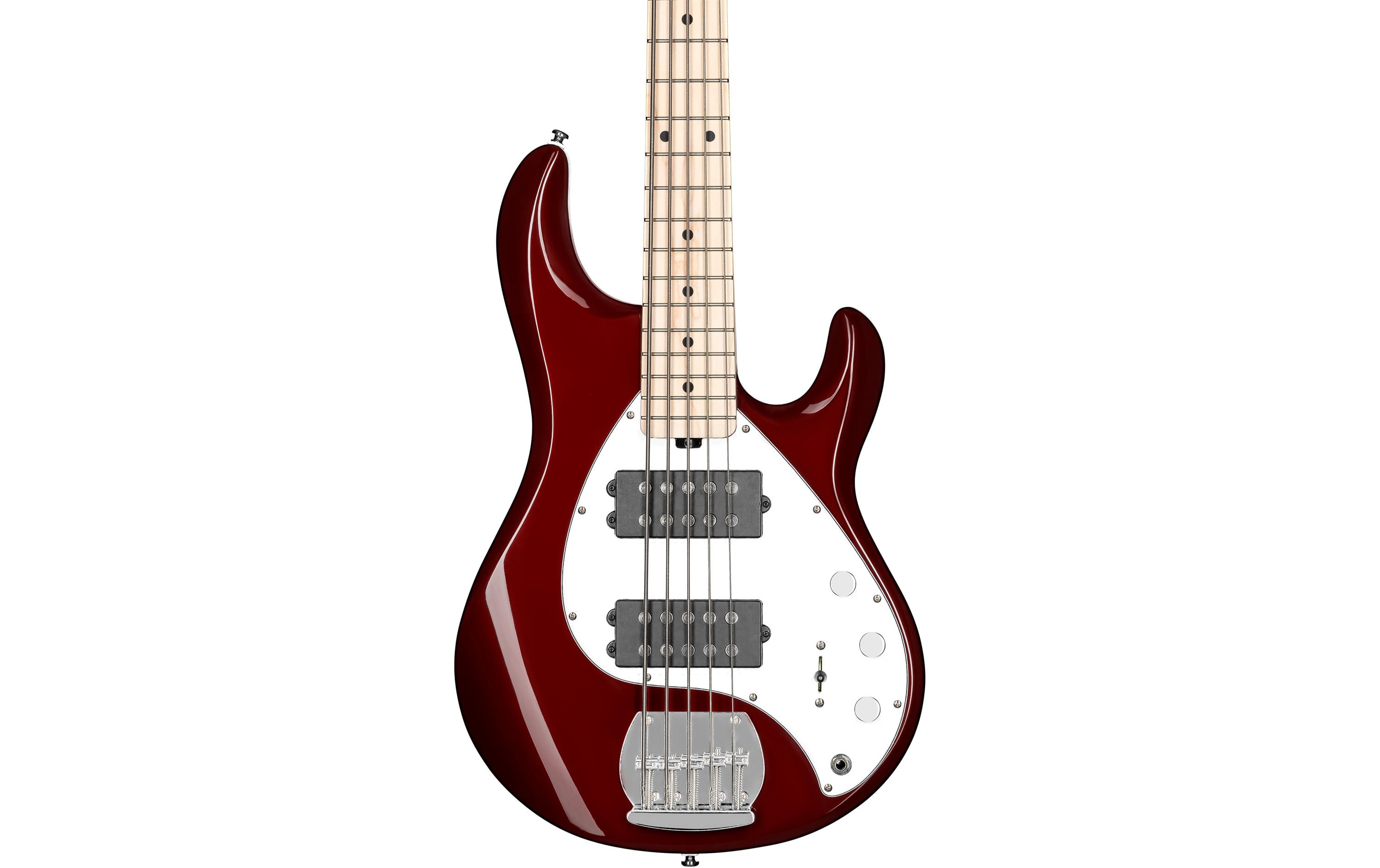 E-Bass StingRay Ray5HH – Candy Apple Red<br>5-seitiger Bass mit Aktivelektronik und 2 Humbucker