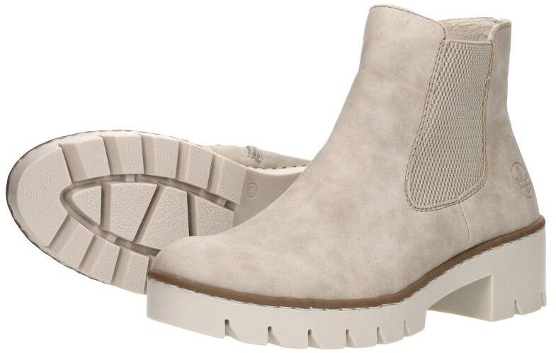 Rieker Enkellaarsjes Plat beige
