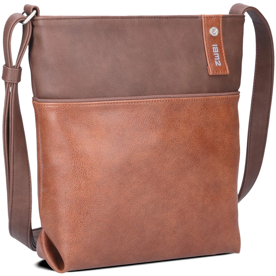 zwei Jana J10 - Schultertasche 29 cm cognac
