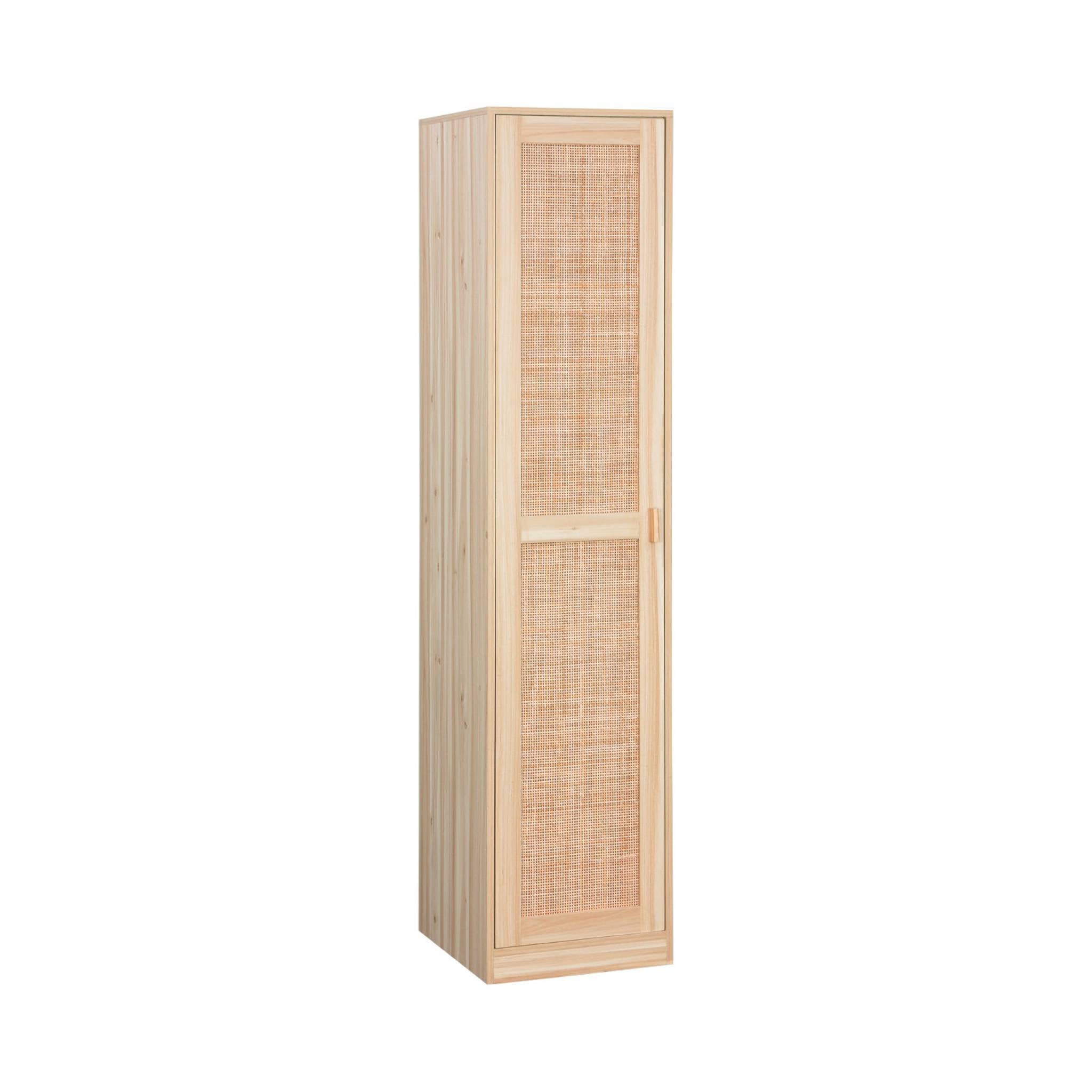 sweeek - Dressingkast rotan en houteffect, 1 deur, 5 planken