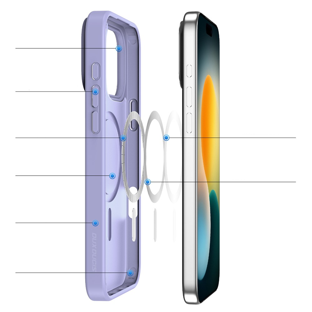 iPhone 17 Pro Max MagSafe Hybrid Hardcase Hülle mit TPU Bumper - Lila