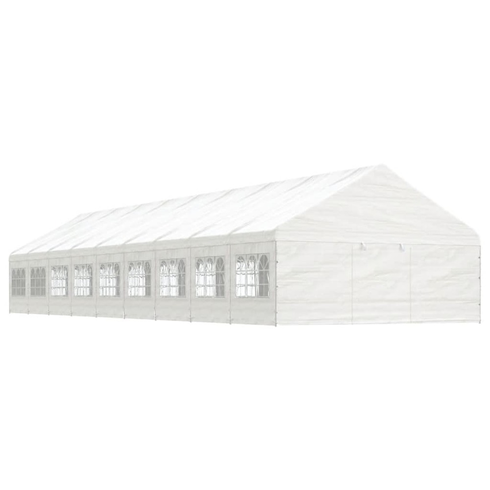 Belvédère avec toit blanc 20,07x5,88x3,75 m polyéthylène