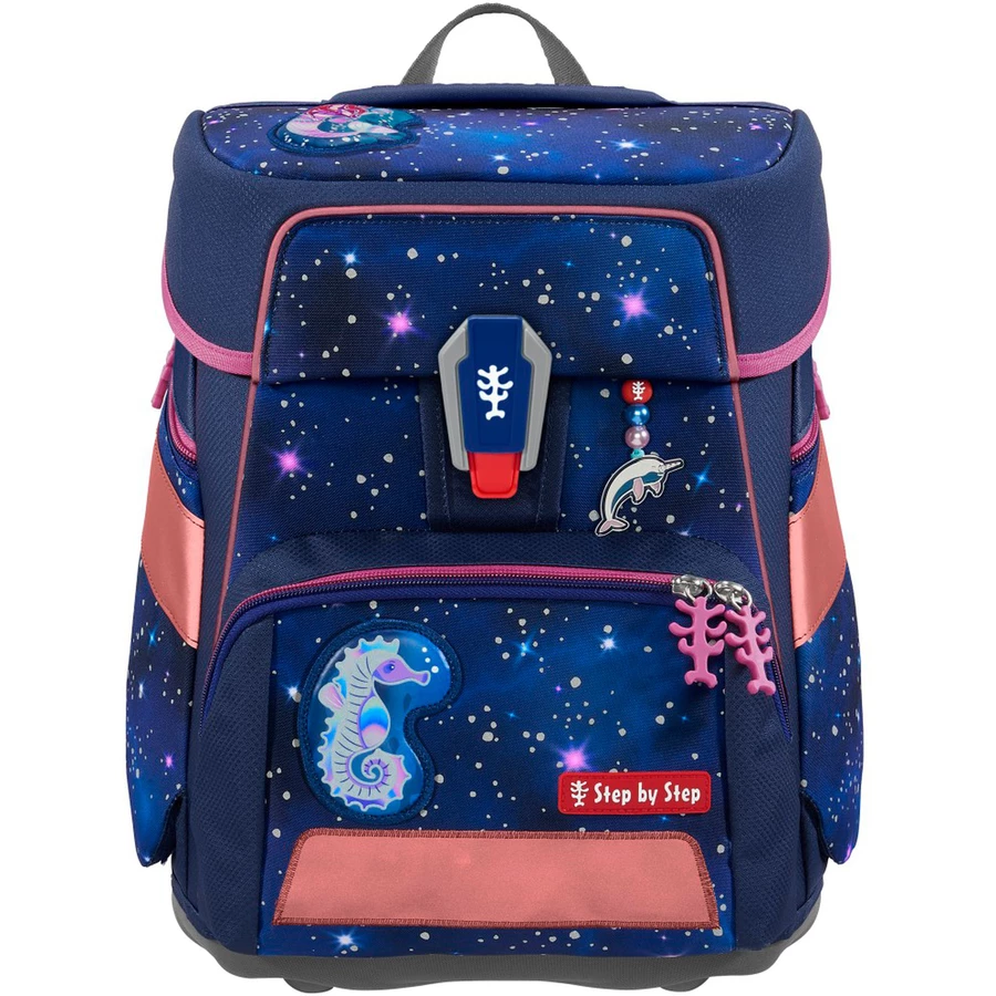 Step by Space Reflect Schulranzen Set 5 tlg. Star Seahorse Zoe