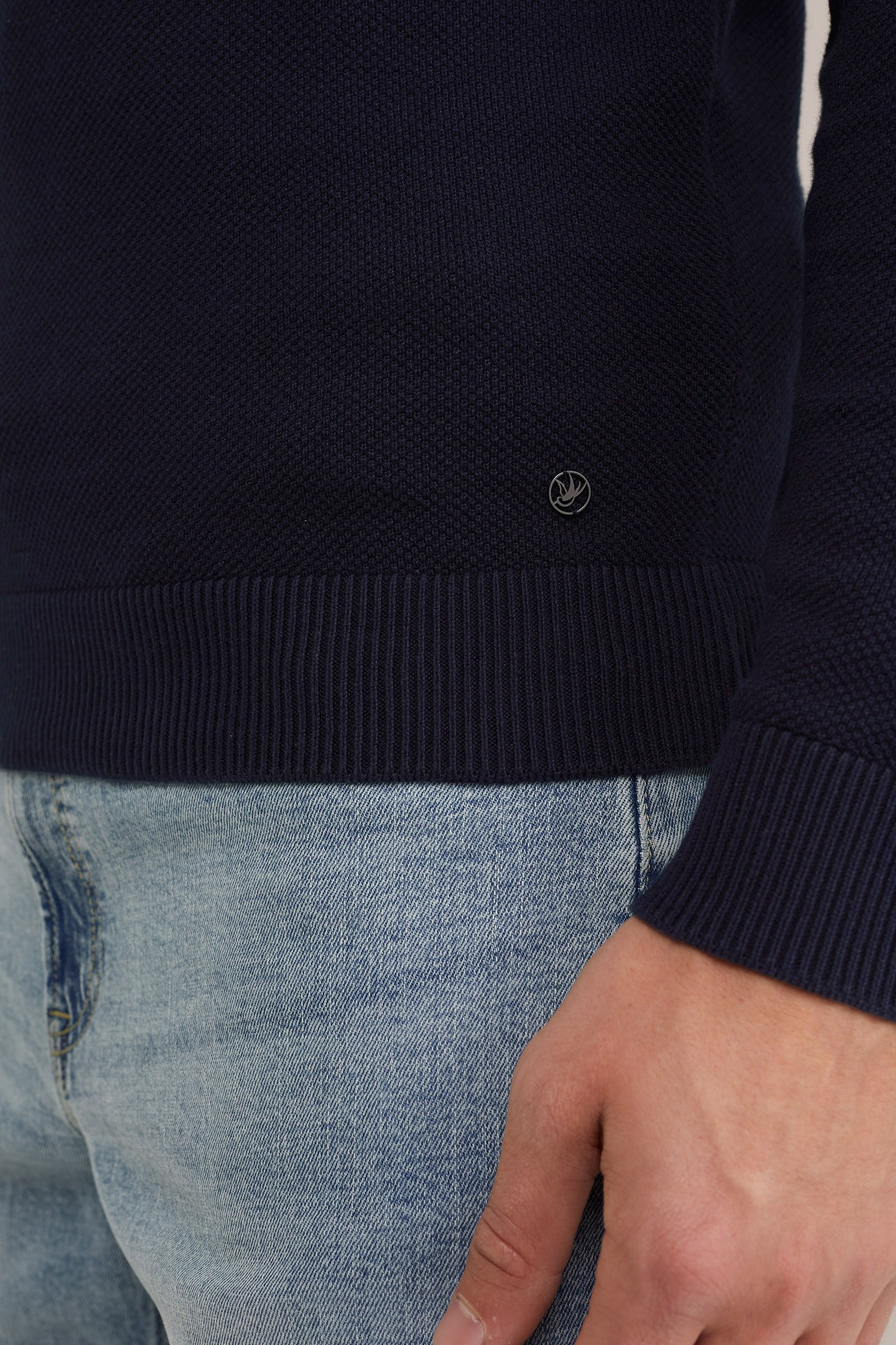 trui met rits WE Fashion Donkerblauw