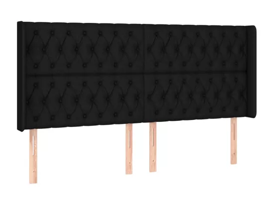 Sommier tapissier avec matelas et LED Noir 180x200 cm Tissu
