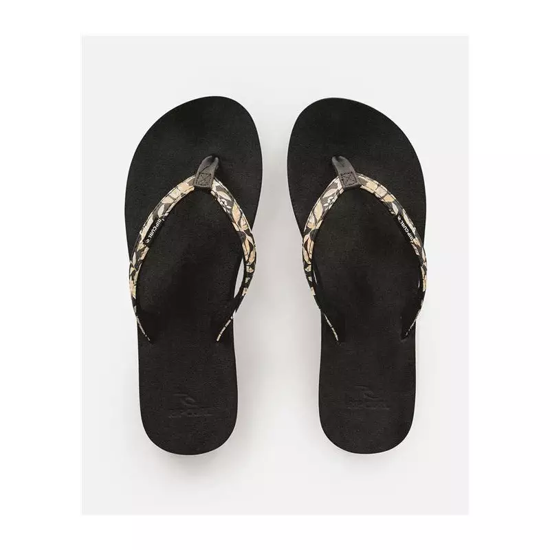 Tongs femme RIPCURL Freedom Bloom Open Toe Black/Tan