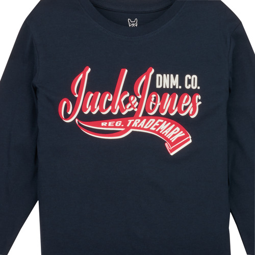 Jack & Jones - JJELOGO TEE LS ONECK 2 COL JNR - Marine