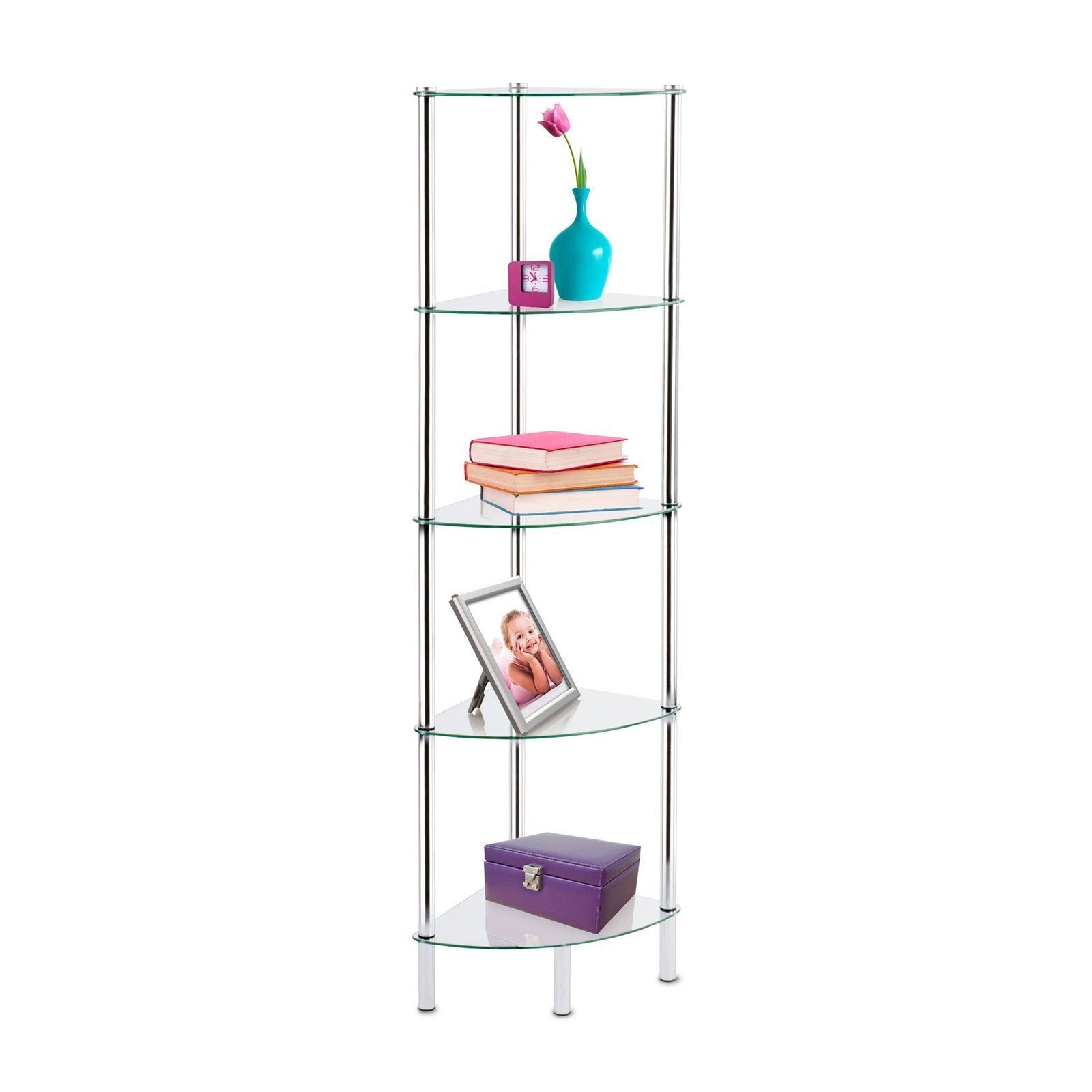 casa pura Glas-Eckregal Diana | 5 Ebenen