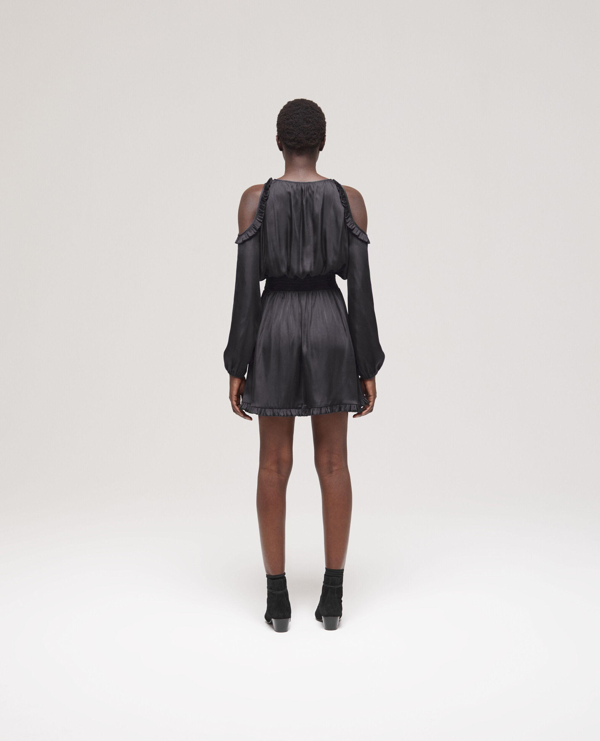 Robe courte à volants noire